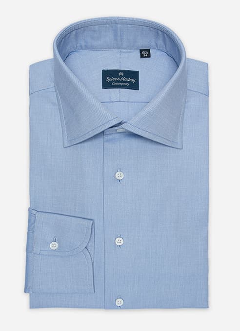 Medium Blue - Spread Collar - Fine Twill